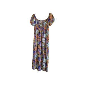 Women's O'Neill Maxi Dress Floral Size Large Short Sleeve